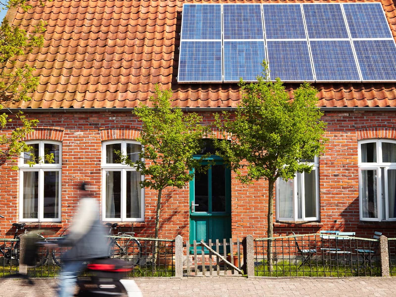 Solceller på et hustag