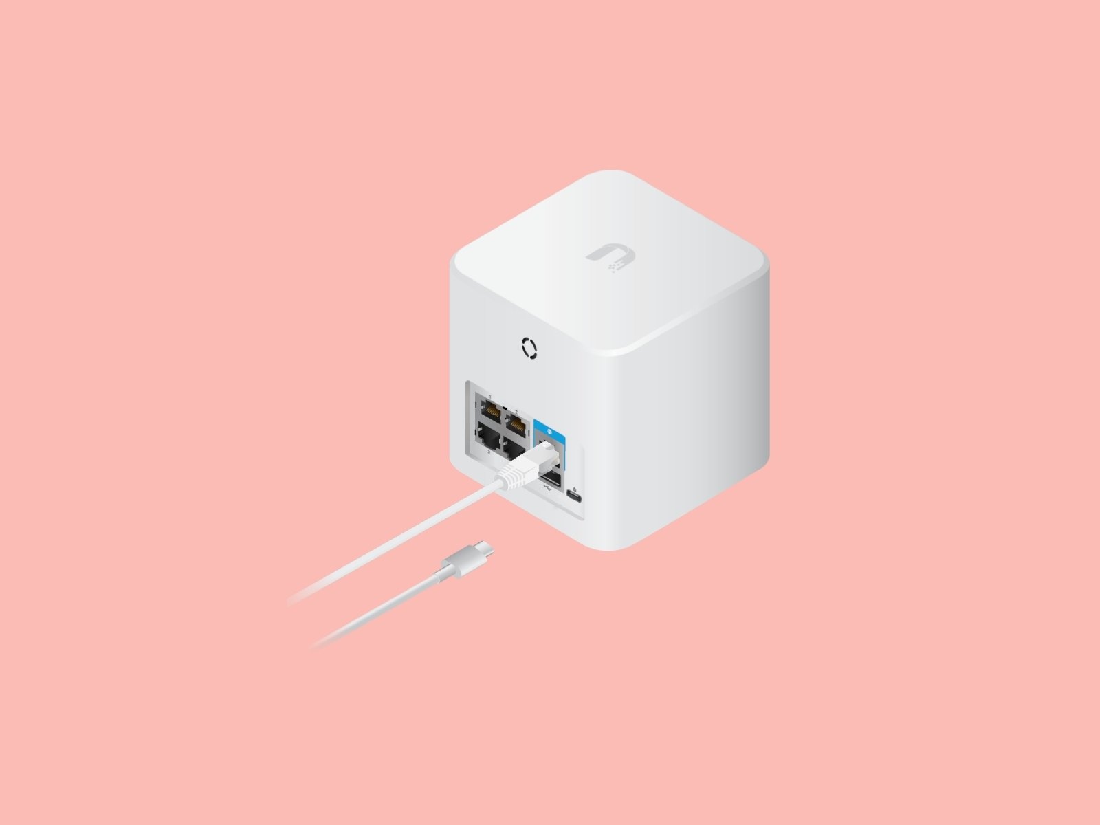 Tilslutning af strømforsyning og netværkskabel til AmpliFi router