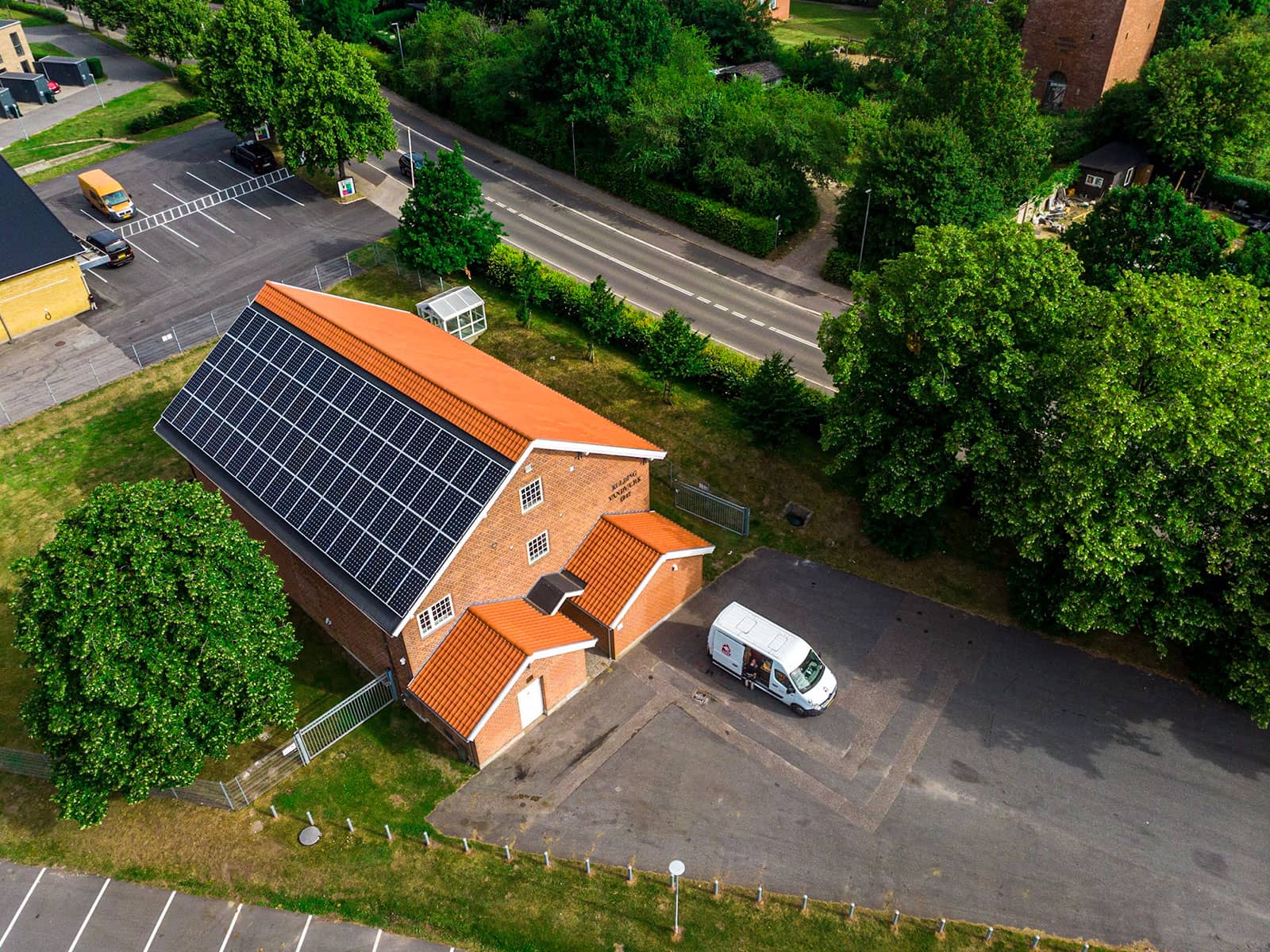 Søndre Kolding vandværk set fra oven.