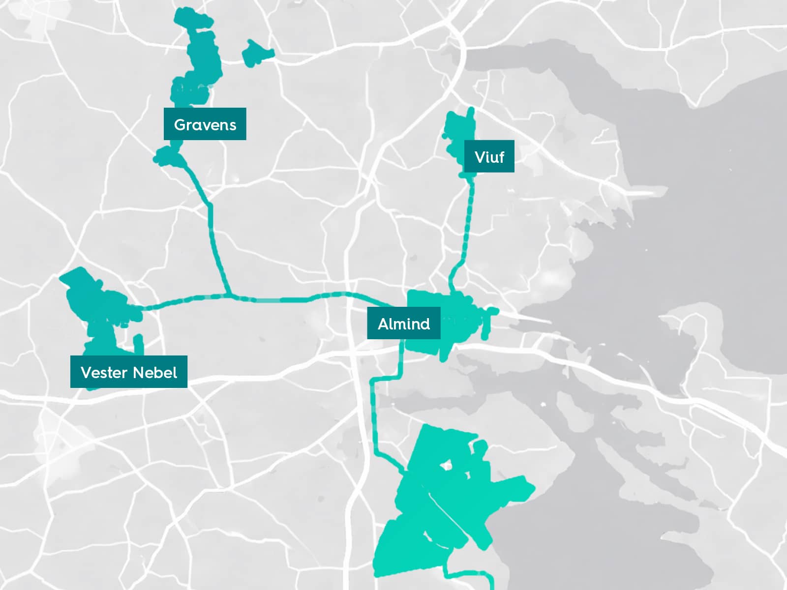 Projektområde for fjernvarmeudrulning
