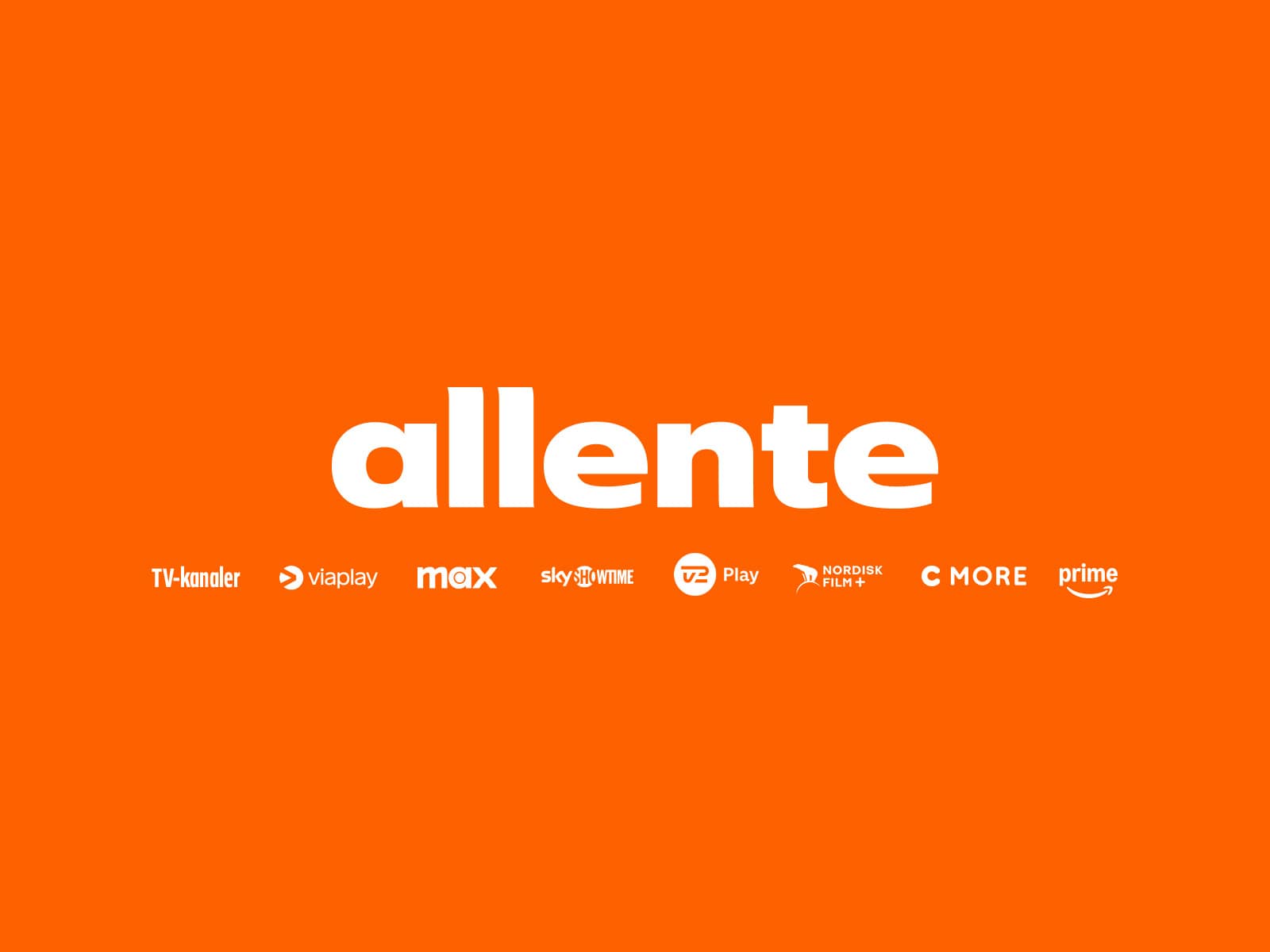 Allente logo og streamingtjenester tilgængelig i streaming tv-pakker fra Allente. Stream tv med 20 % rabat via EWII.