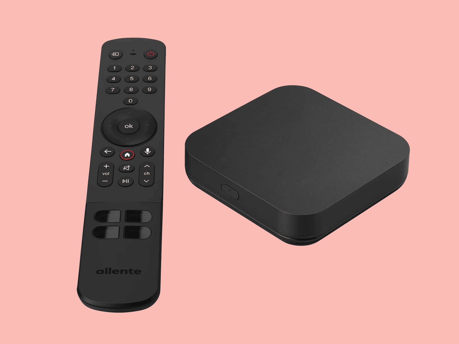 Allente TV-boks Streamer med fjernbetjening. Med tv-boksen er dine tv-kanaler og streamingtjenester samlet ét sted. TV-boks Streamer bygger på Googles nyeste Android TV-platform.