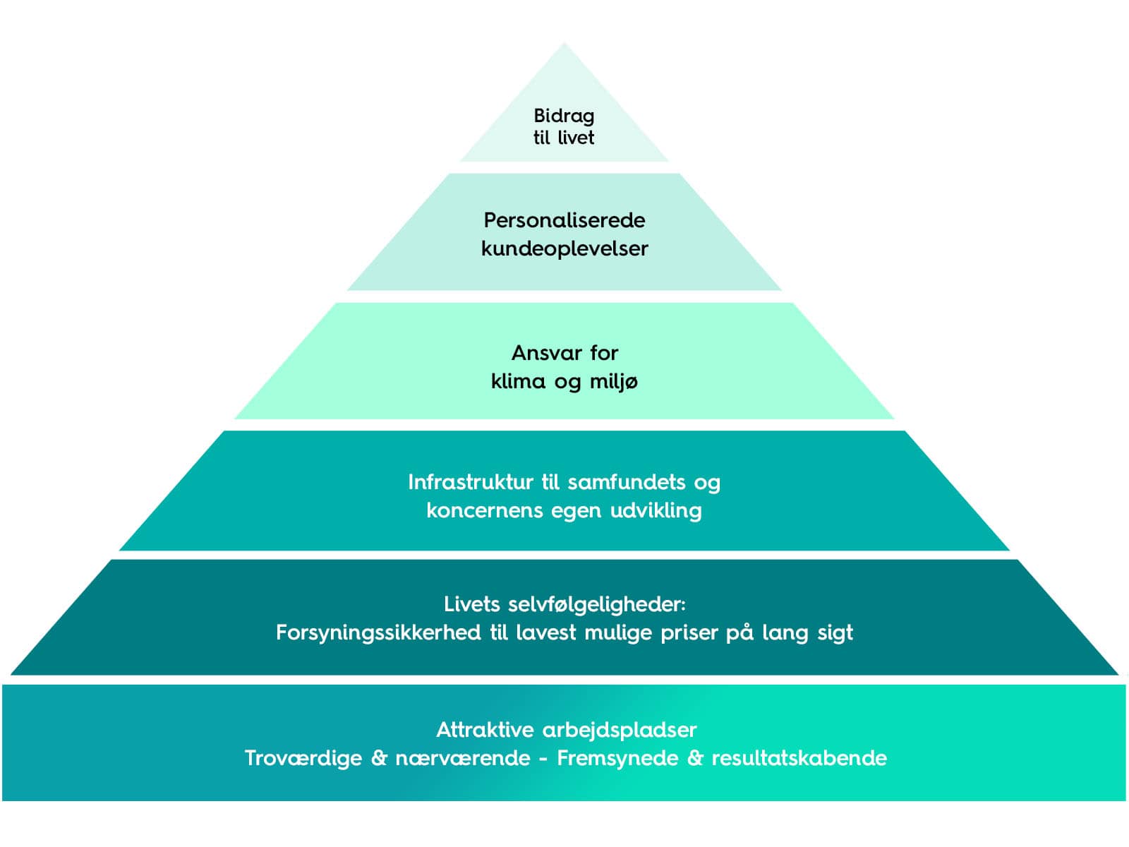 EWIIs strategi illustreret i en behovspyramide.