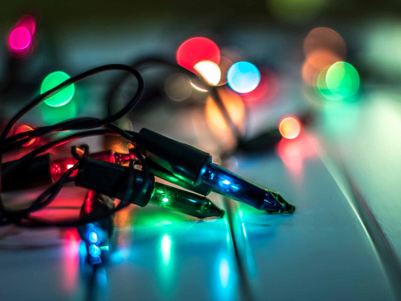 Diode lyskæde i grøn, blå og røde farver